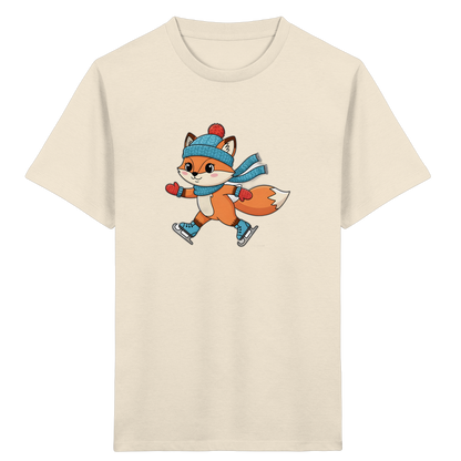 Fuchs auf Schlittschuhen – Kinder Bio-T-Shirt