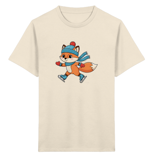 Fuchs Schlittschuhfahren: Winter-T-Shirt für Kids