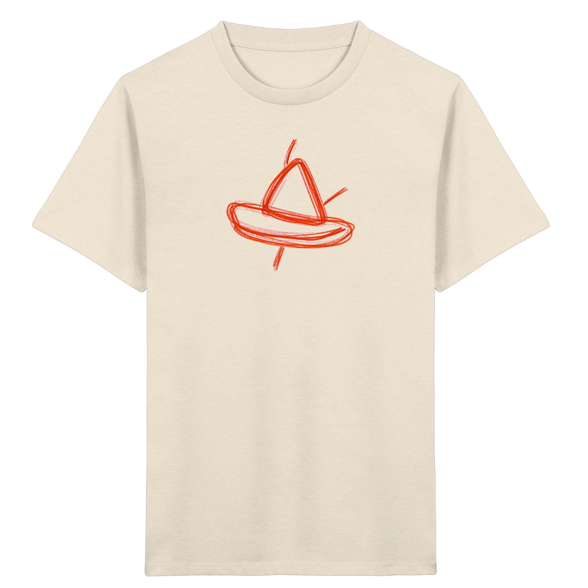 Orange Schleifenboot Kinderkritzel - Kinder Bio T-Shirt