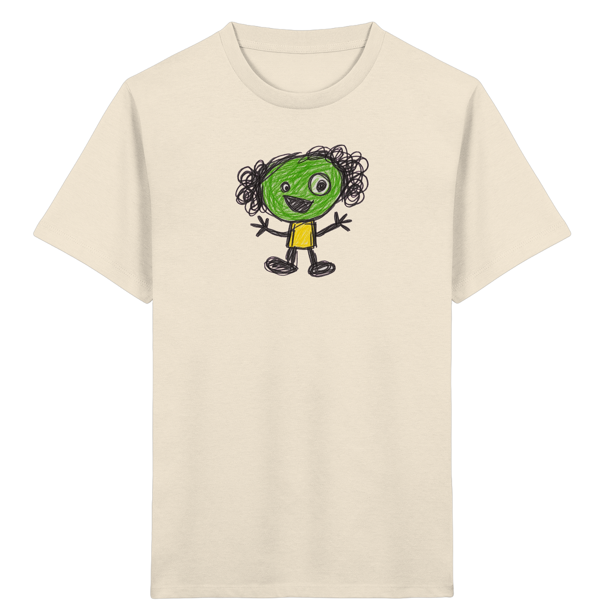 Kritzelkopf mit Ringellocken - Kinder Bio T-Shirt