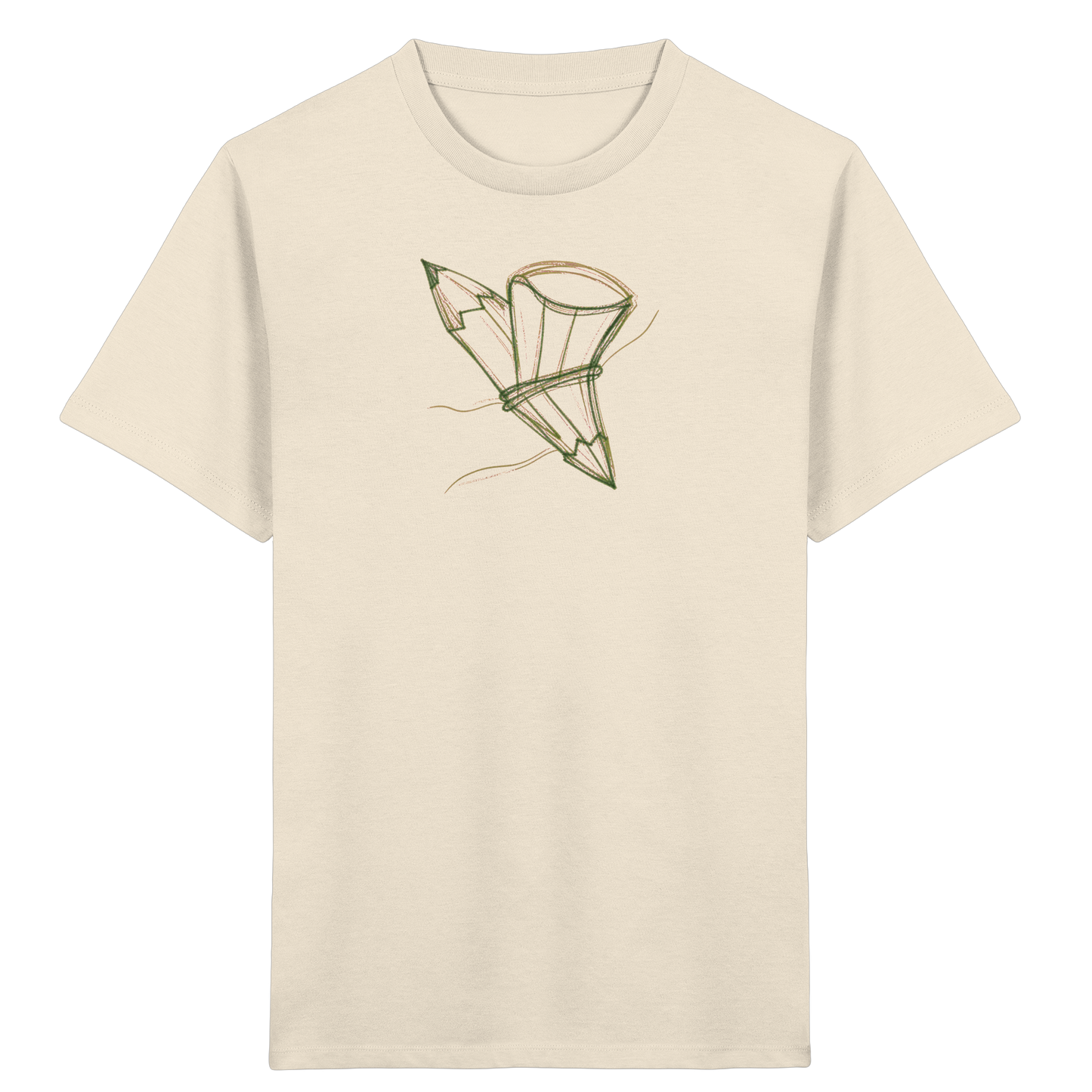 Waldgrüne Bleistift-Schultüte - Kinder Bio T-Shirt