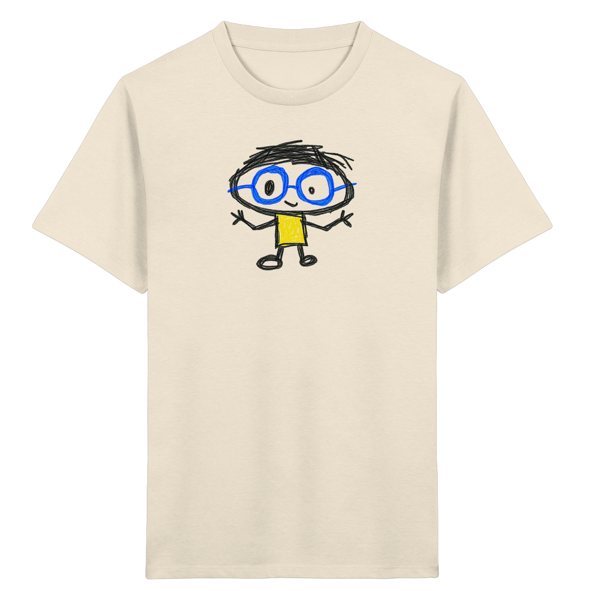 Kritzelkopf mit Riesenbrille - Kinder Bio T-Shirt