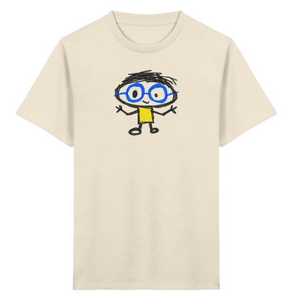 Kritzelkopf mit Riesenbrille - Kinder Bio T-Shirt