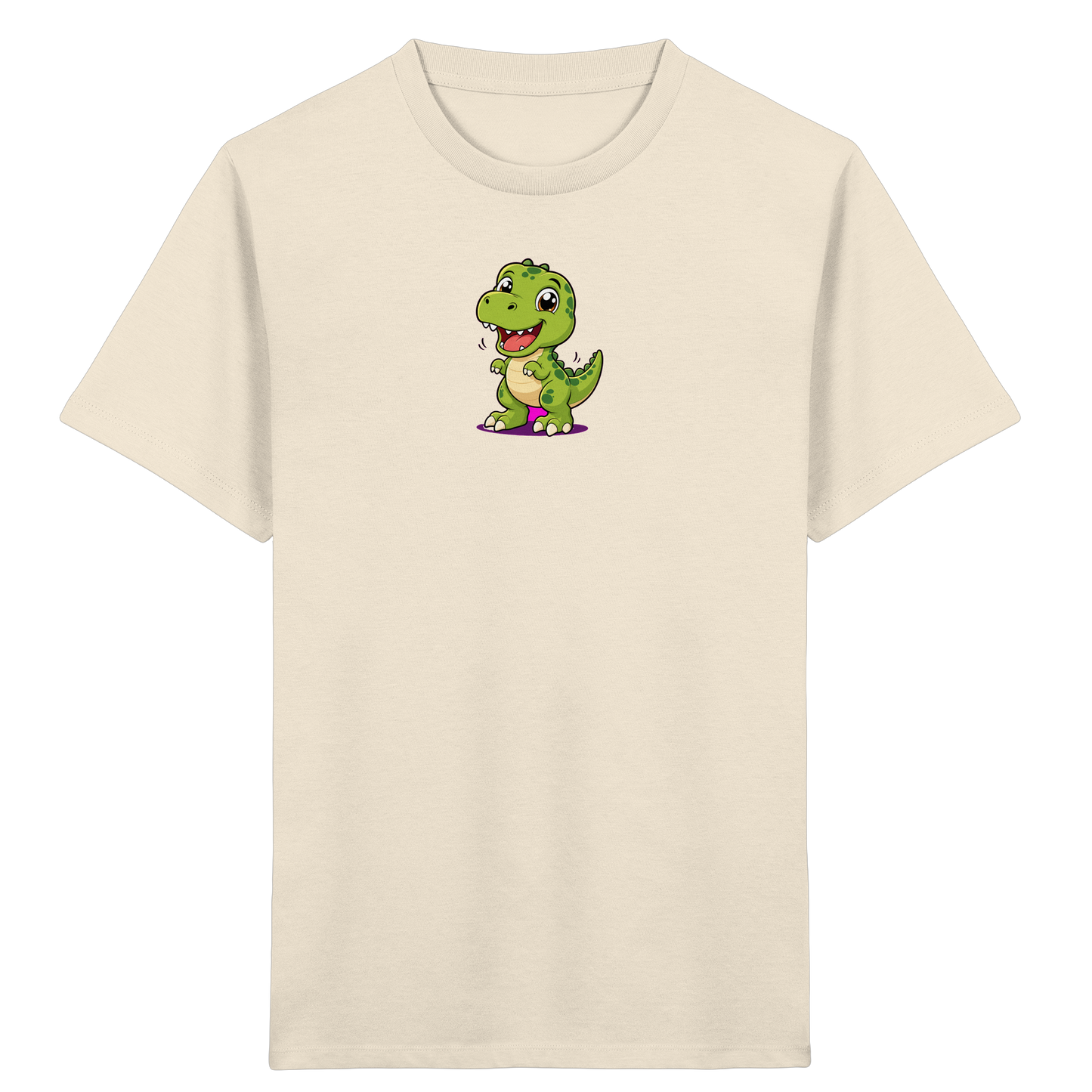 Fröhlicher Dino mit rosa Füßen Kinder T-Shirt - Kinder Bio T-Shirt