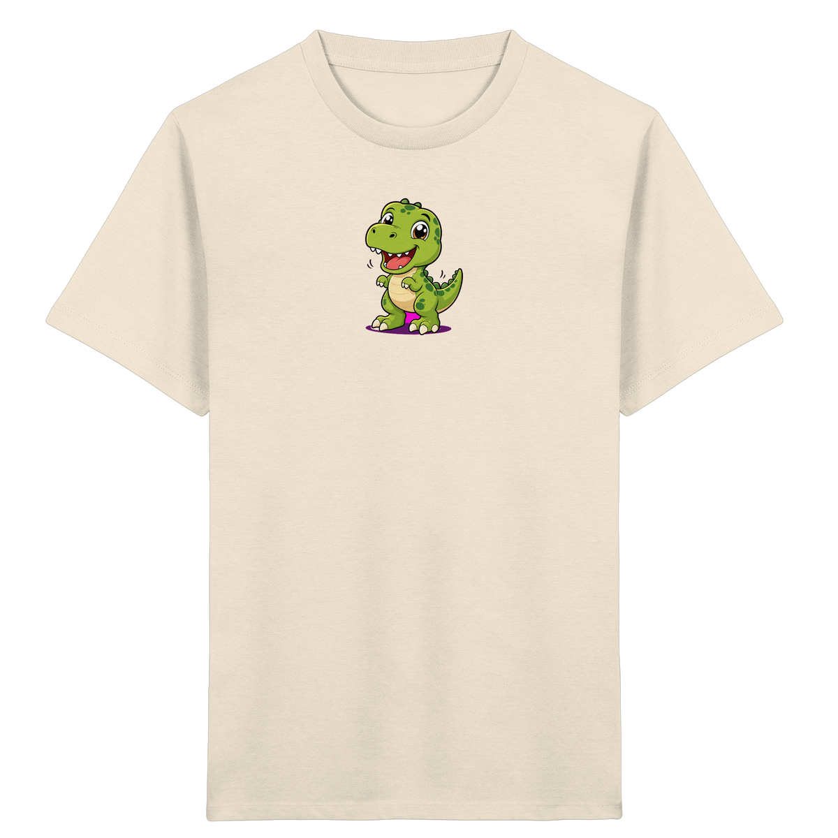 Fröhlicher Dino mit rosa Füßen Kinder T-Shirt - Kinder Bio T-Shirt