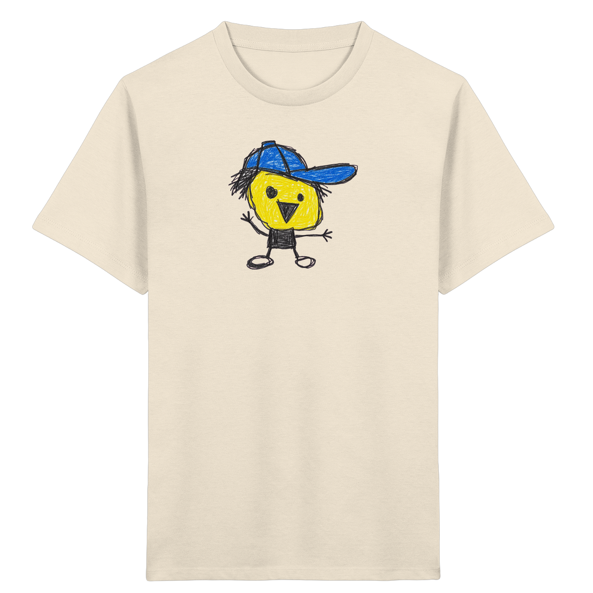 Kritzelkopf mit schiefer Mütze - Kinder Bio T-Shirt