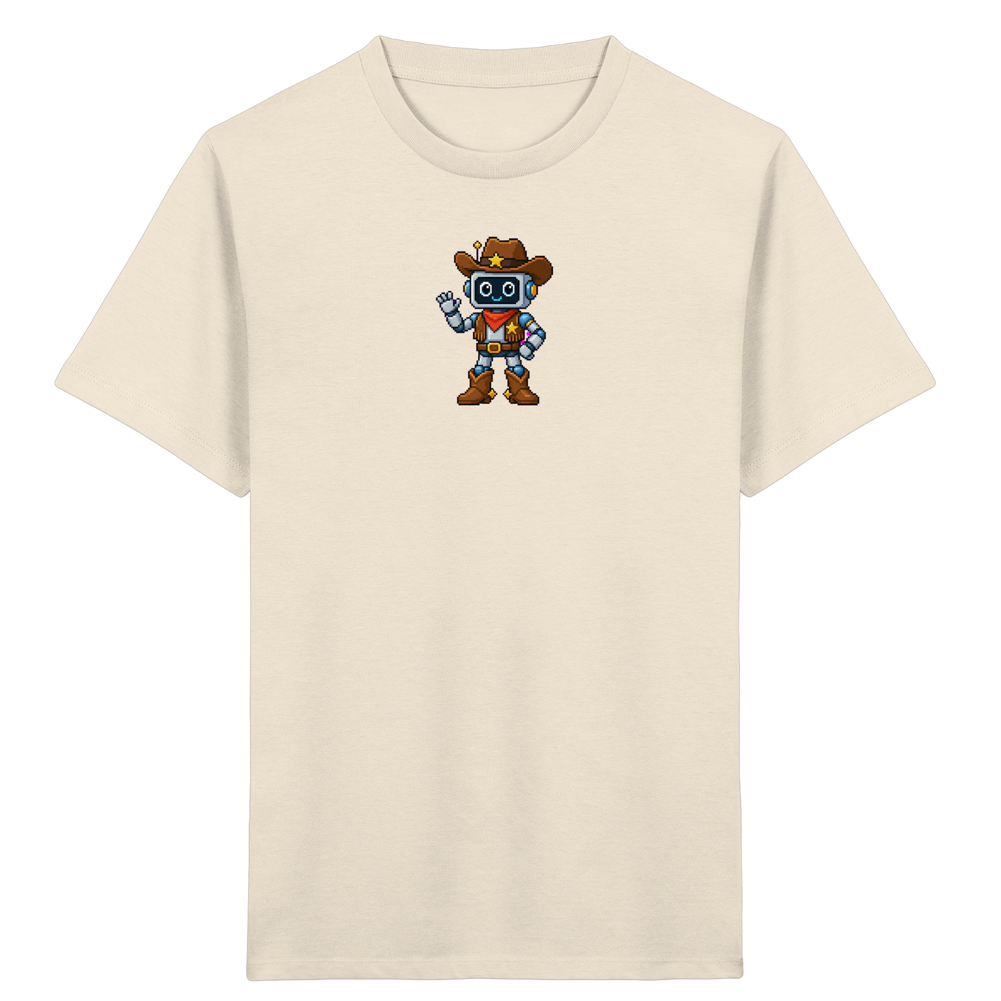 Pixel Roboter T-Shirt: Freundliches Lächeln - Kinder T-Shirt