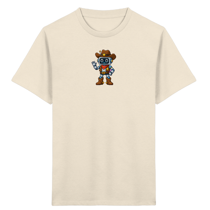 Pixel Roboter T-Shirt: Freundliches Lächeln - Kinder T-Shirt