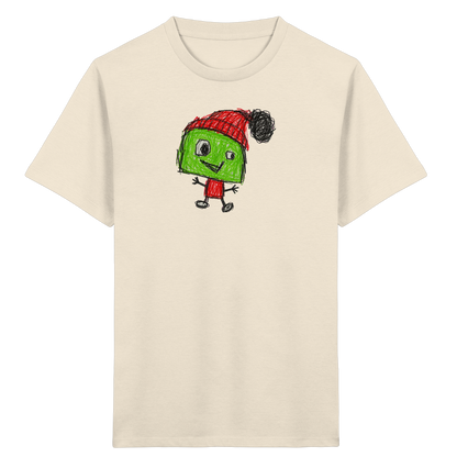 Kritzelkopf mit roter Bommelmütze - Kinder Bio T-Shirt