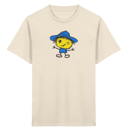 Kritzelkopf mit blauem Regenhut - Kinder Bio T-Shirt