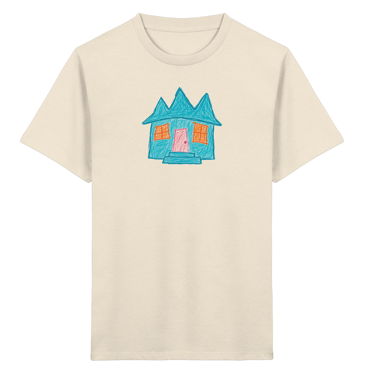 Türkises Zickzackhaus Kinder Shirt - Kinder Bio T-Shirt