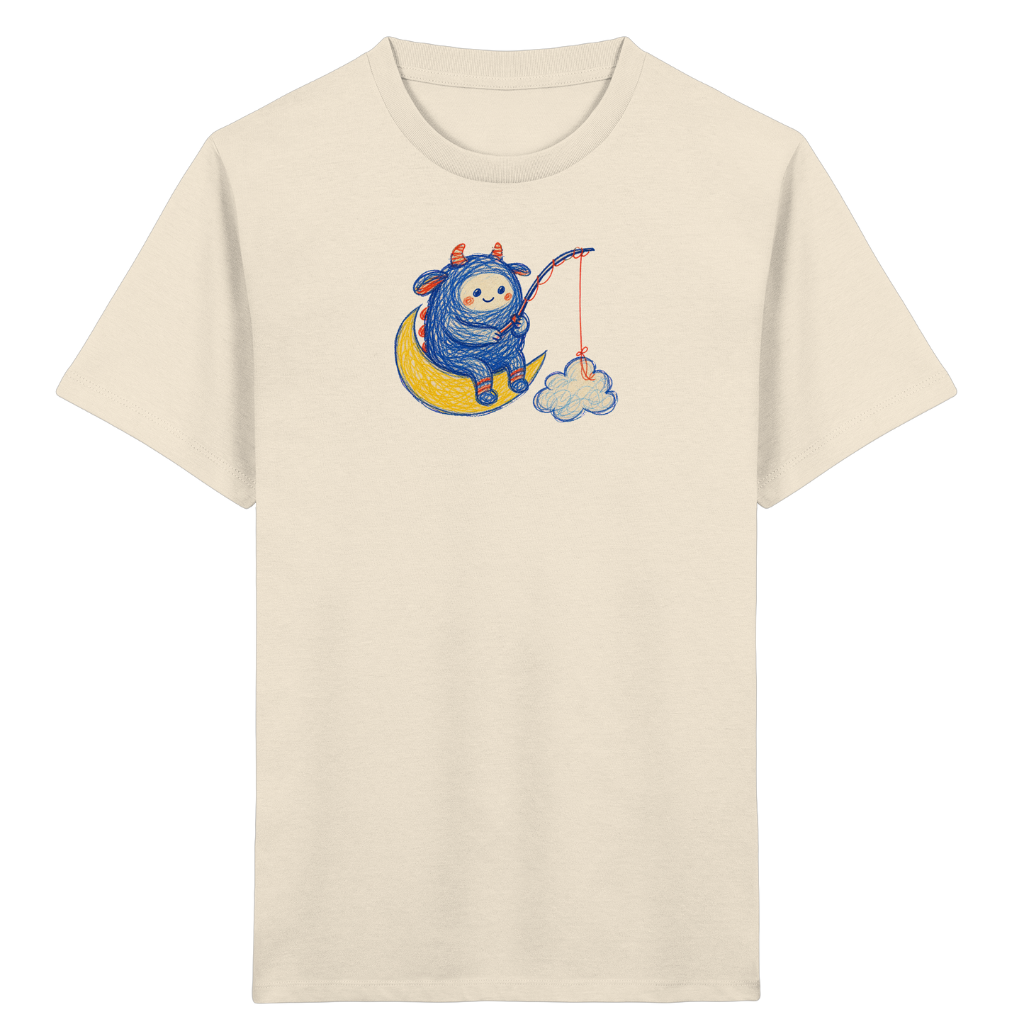 Kleiner Wolkenangler auf Mondsichel - Kinder Bio T-Shirt