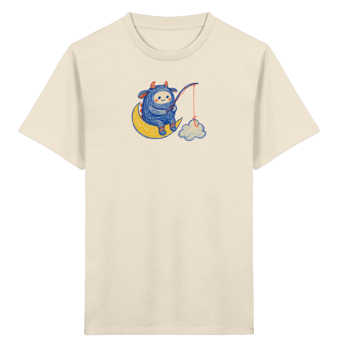 Kleiner Wolkenangler auf Mondsichel - Kinder Bio T-Shirt