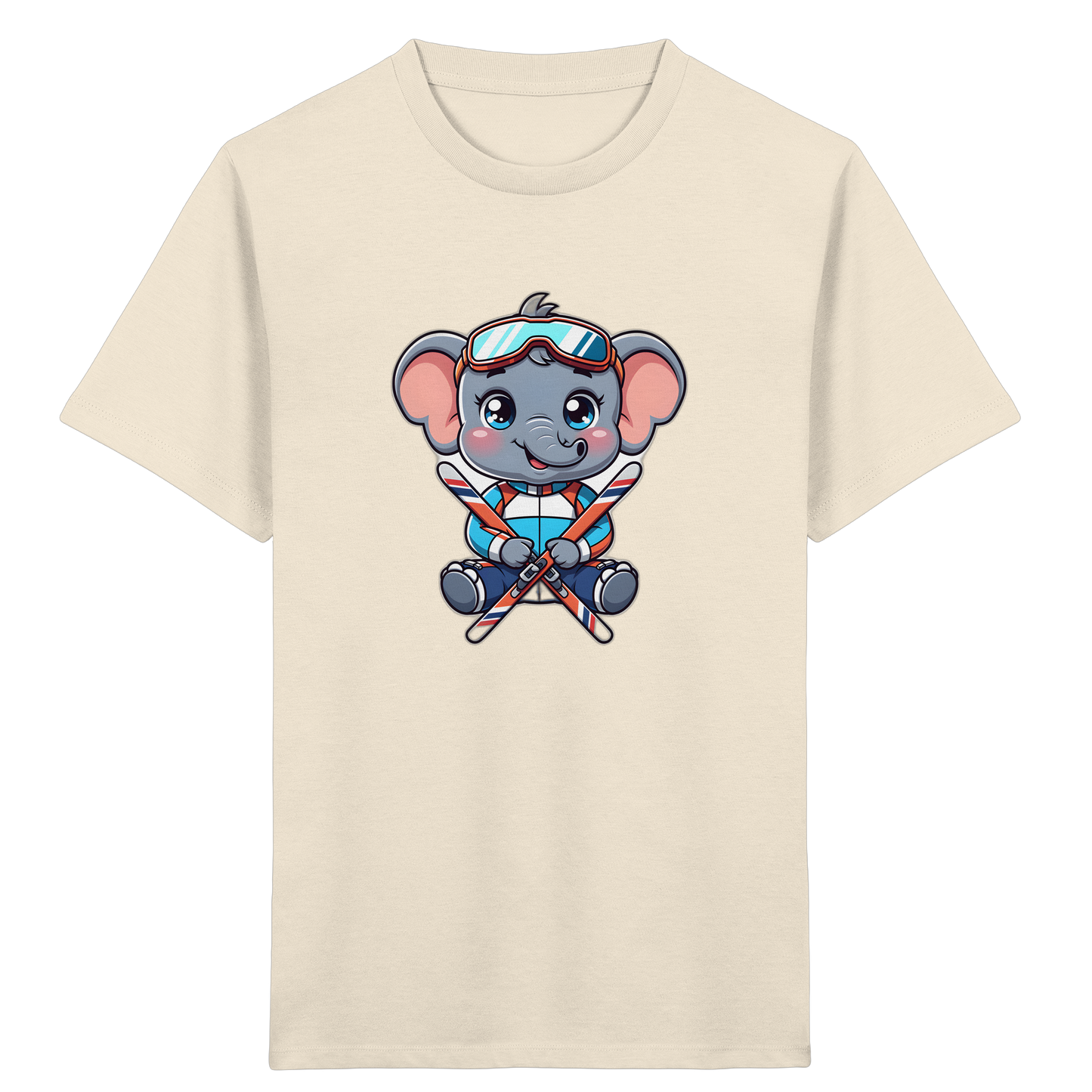 Skifahrender Elefant: Fröhliches Kinder T-Shirt