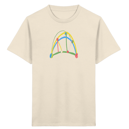 Bunte Brücke aus Farbpunkten - Kinder Bio T-Shirt