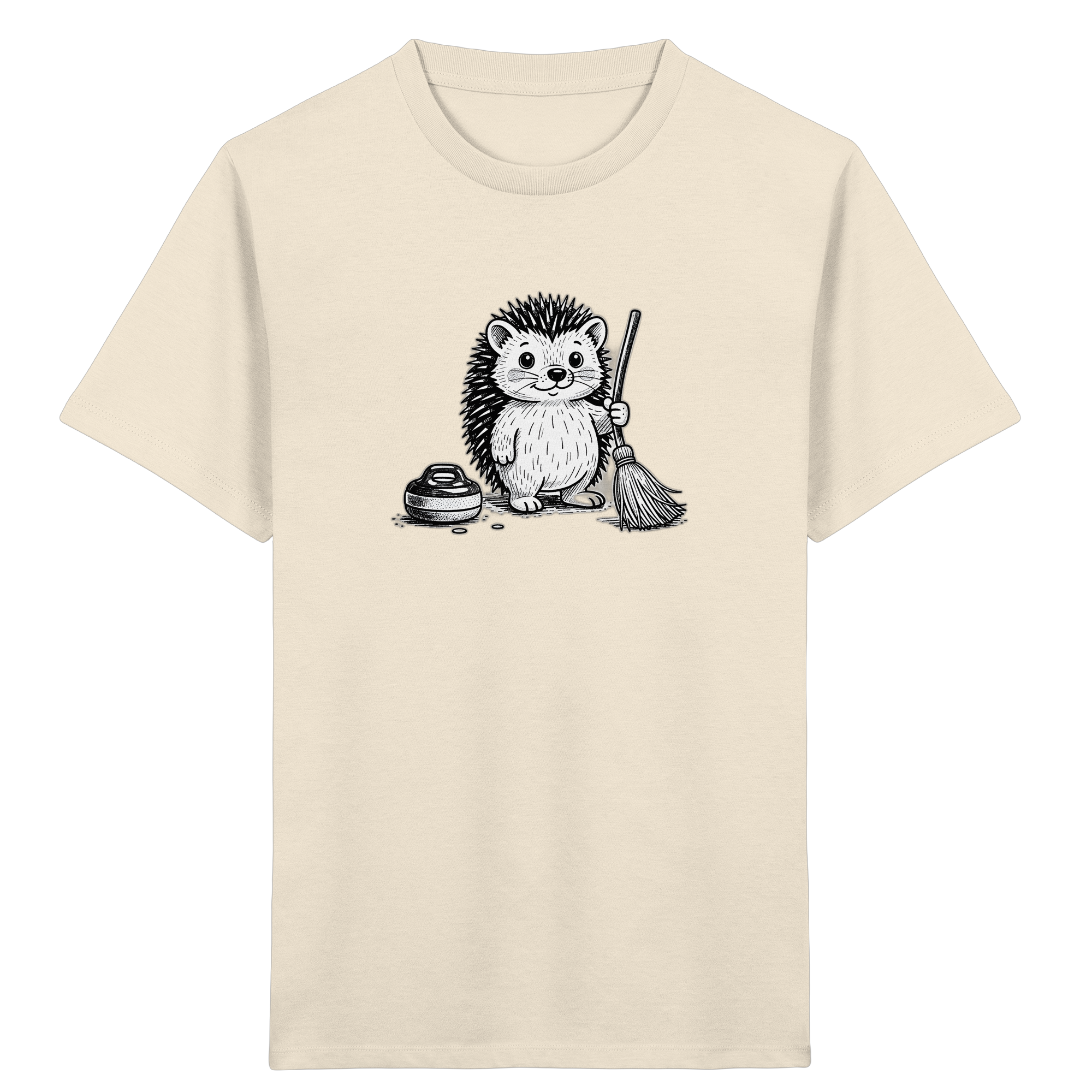 Igel beim Curling – Kinder-T-Shirt