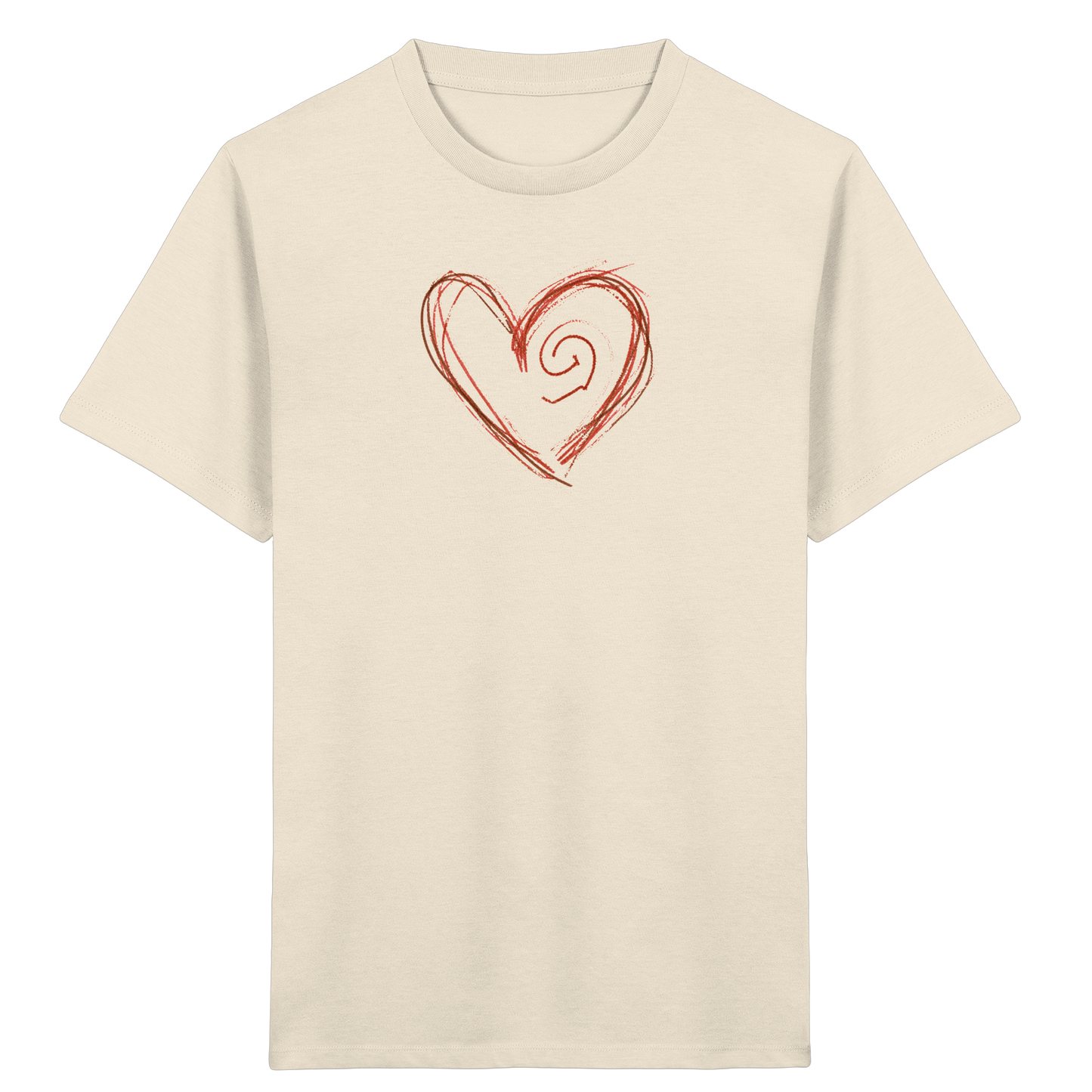Zimtbraunes Krakelherz Kinder T-Shirt - Kinder Bio T-Shirt