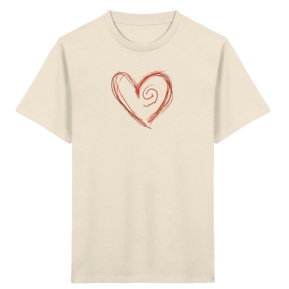 Zimtbraunes Krakelherz Kinder T-Shirt - Kinder Bio T-Shirt