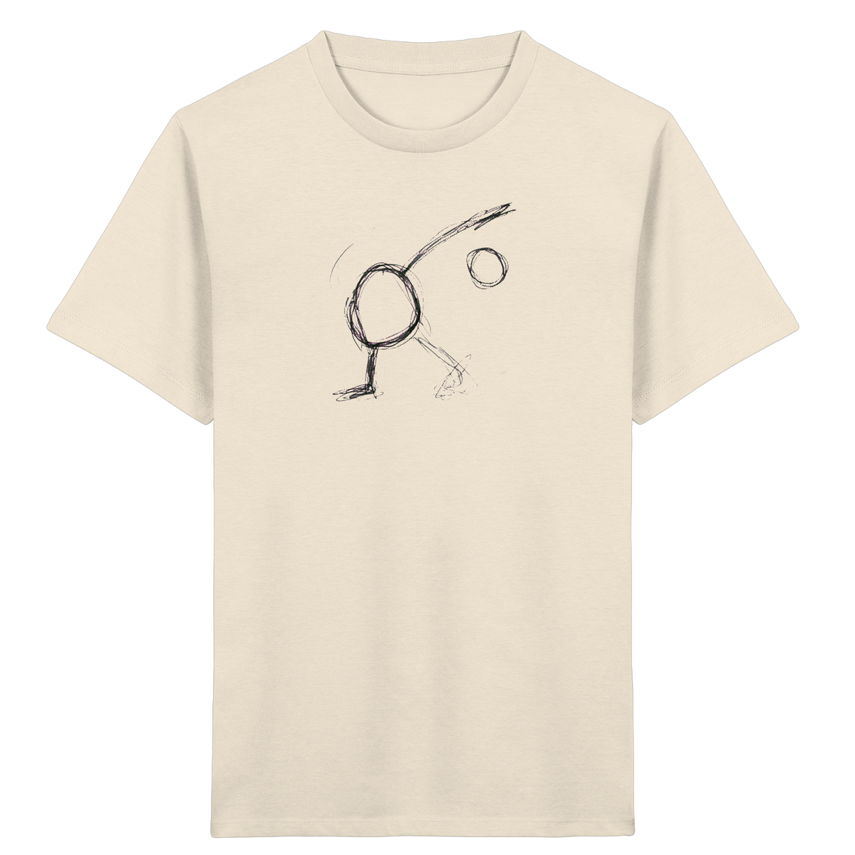 Schwarzer Linienmensch Kinder T-Shirt - Kinder Bio T-Shirt