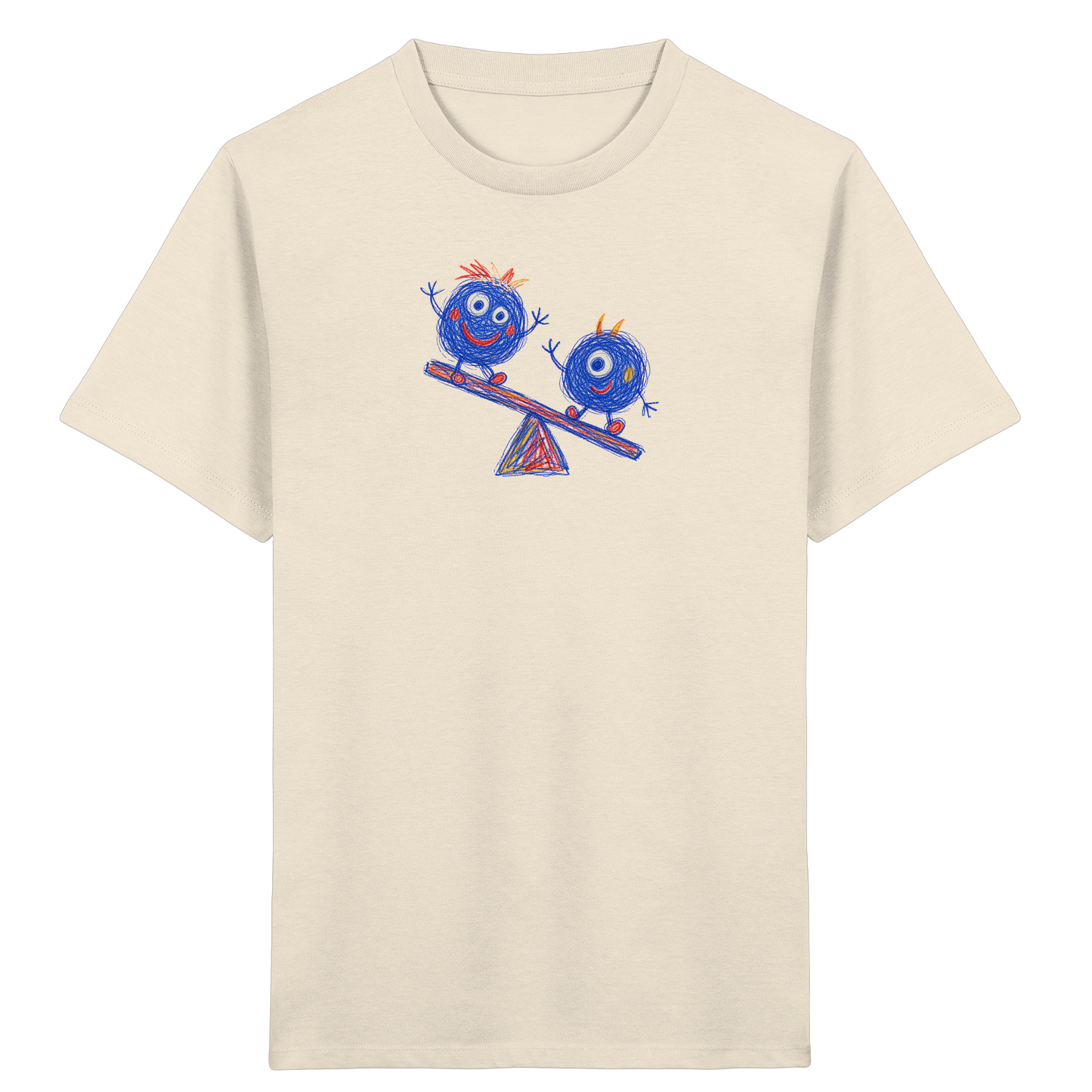 Wippenwuschel auf der Wippe - Kinder Bio T-Shirt