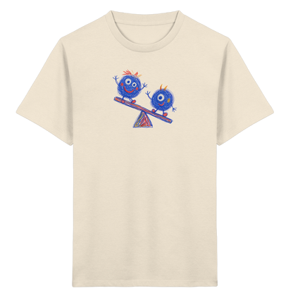 Wippenwuschel auf der Wippe - Kinder Bio T-Shirt
