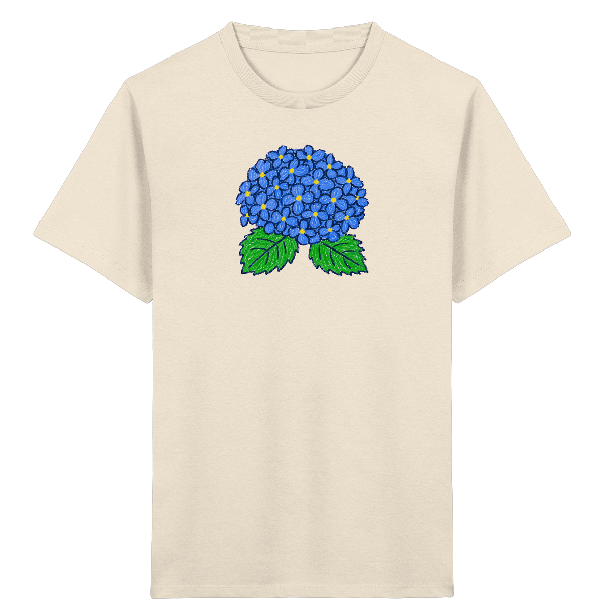 Kritzel Hortensie Kinder Shirt - Kinder Bio T-Shirt