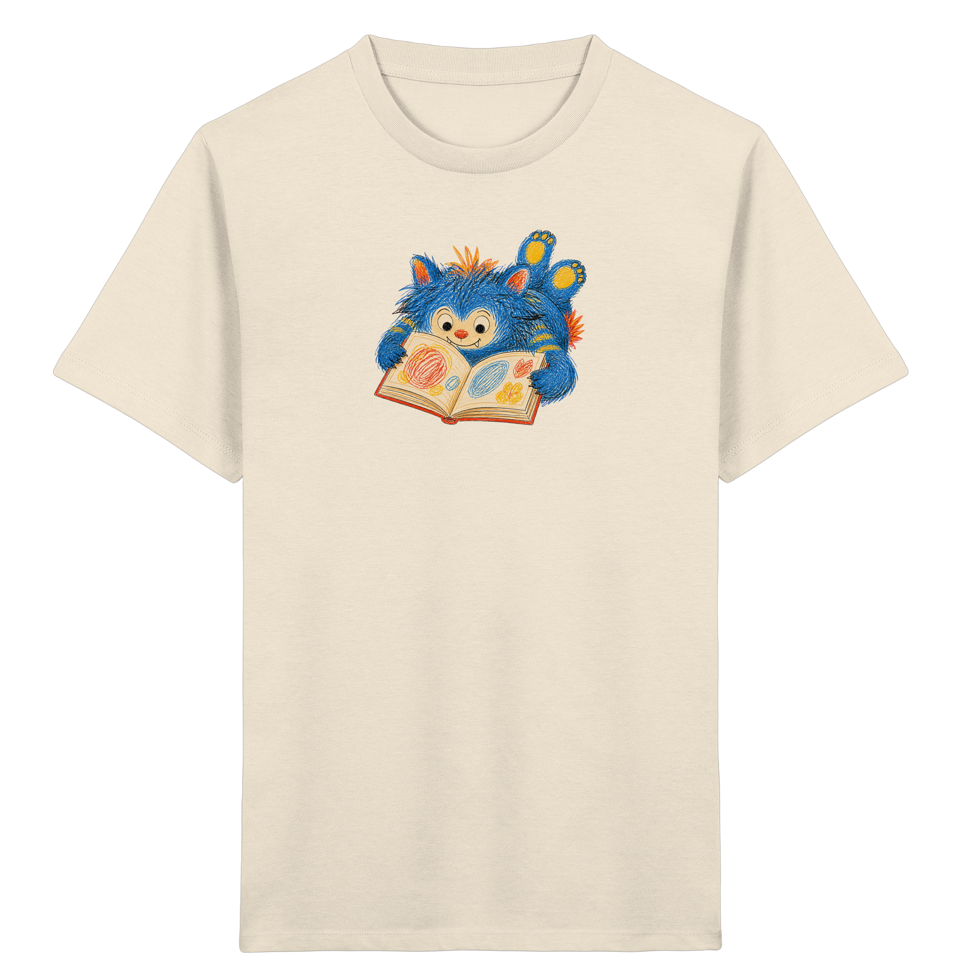 Bücherwurm Monster liest Bilderbuch - Kinder Bio T-Shirt