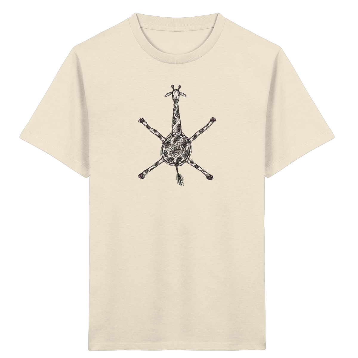 Giraffe von oben gezeichnet - Kinder Bio T-Shirt