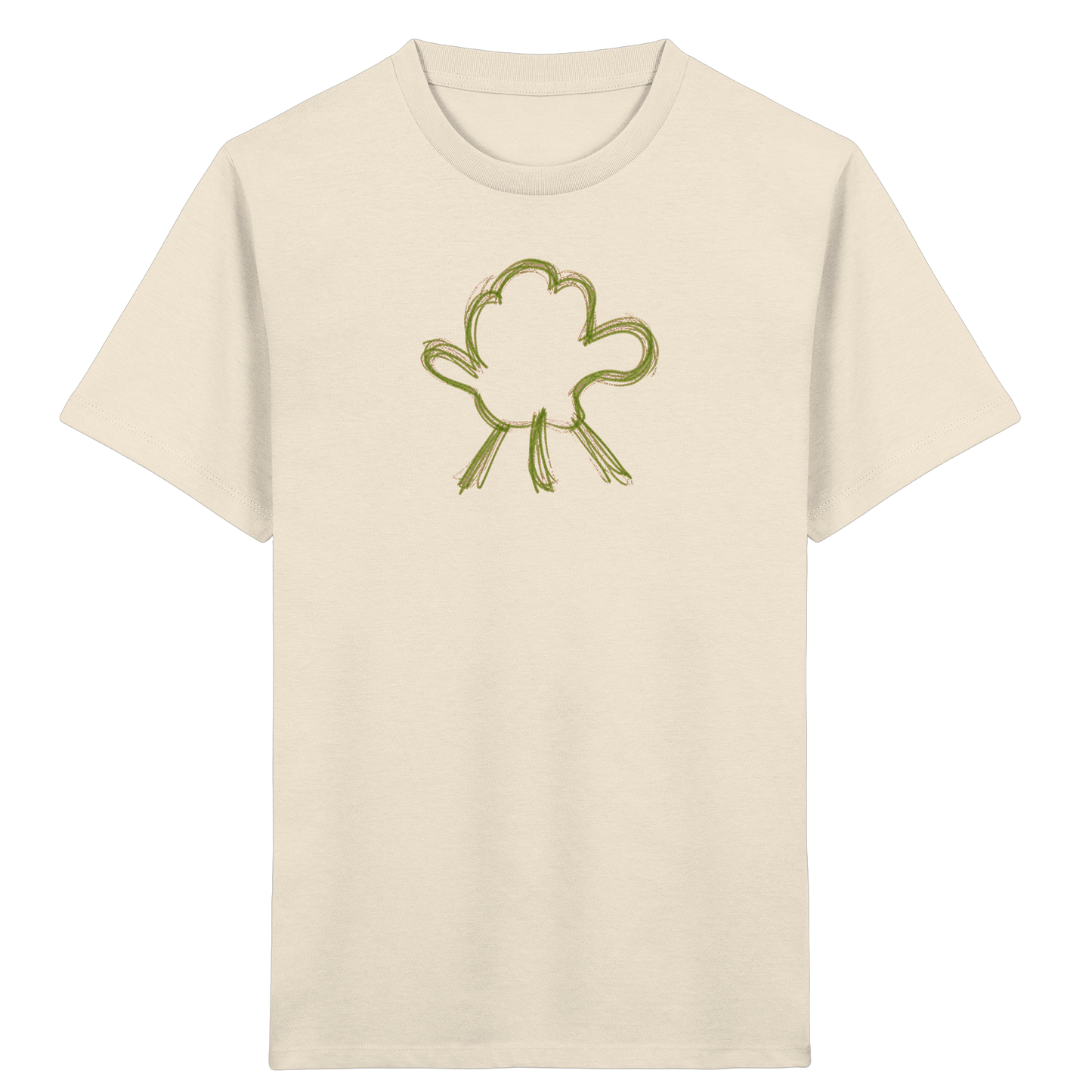 Olivgrüne Wolkenfigur Kinder Shirt - Kinder Bio T-Shirt