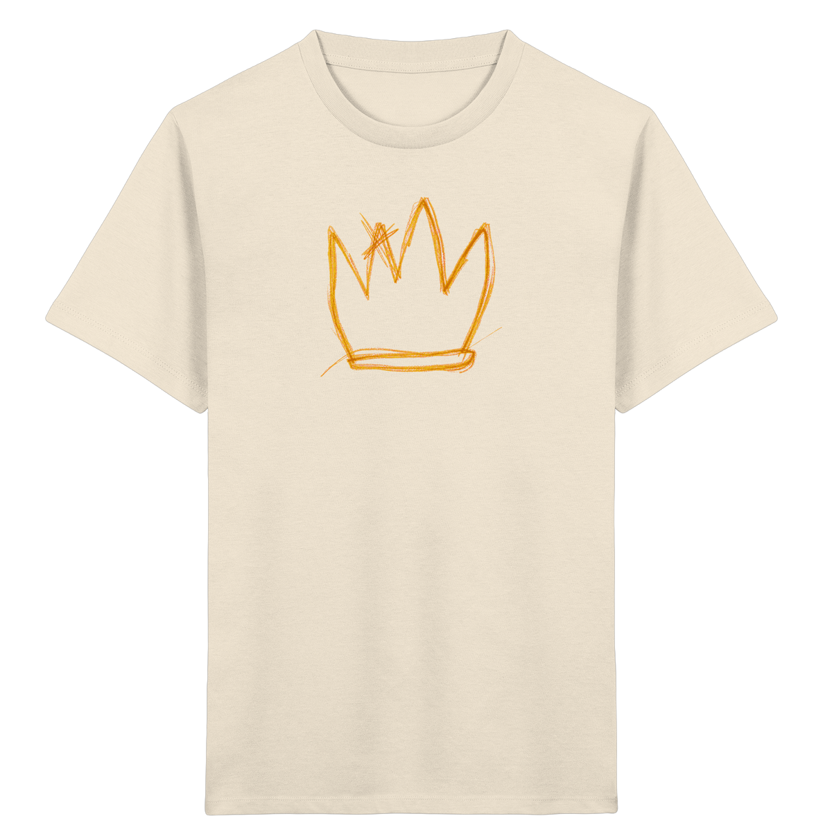 Senfgelbe Krakelkrone für Kinder - Kinder Bio T-Shirt
