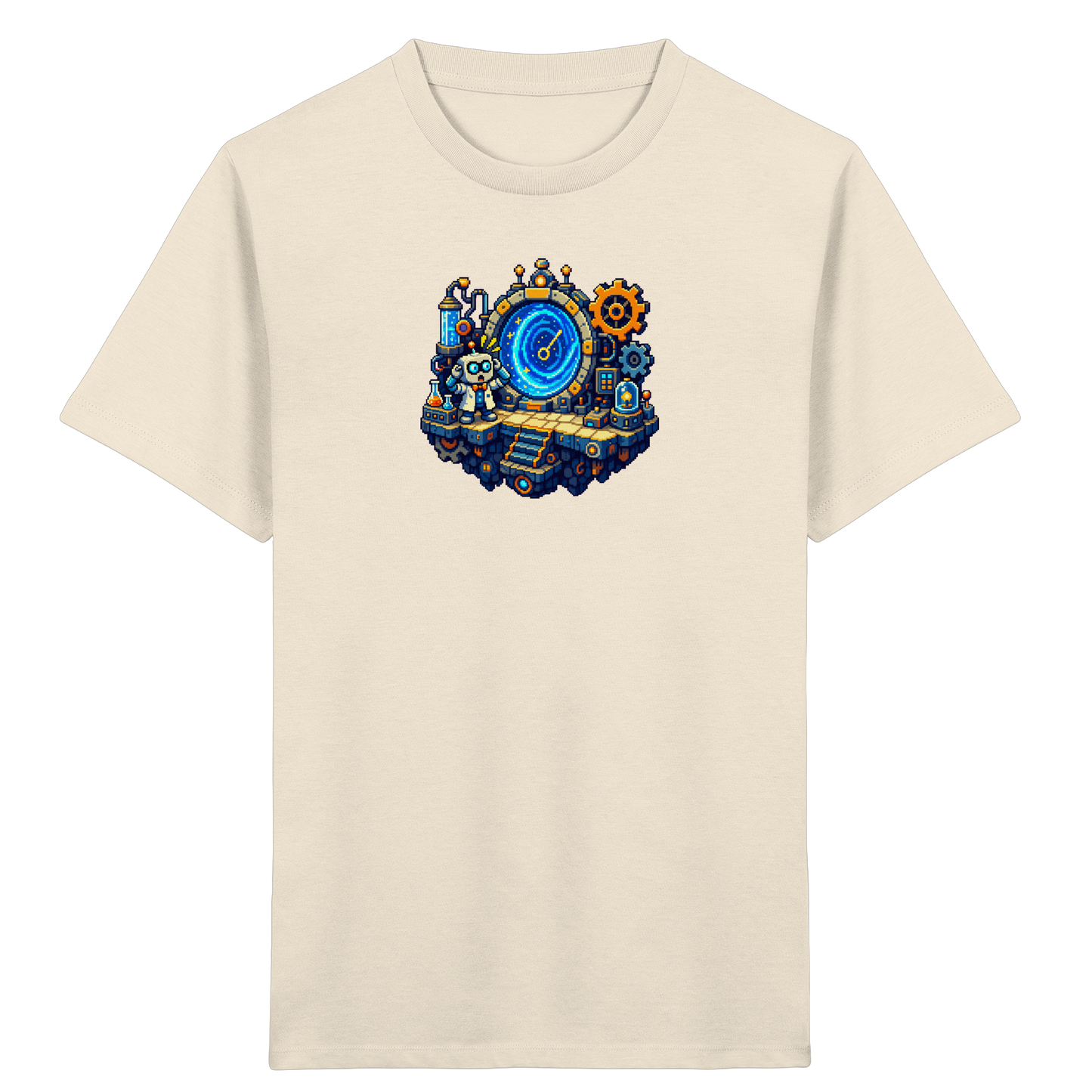 Cooles Roboter Wissenschaftler Pixel T-Shirt - Kinder Bio T-Shirt