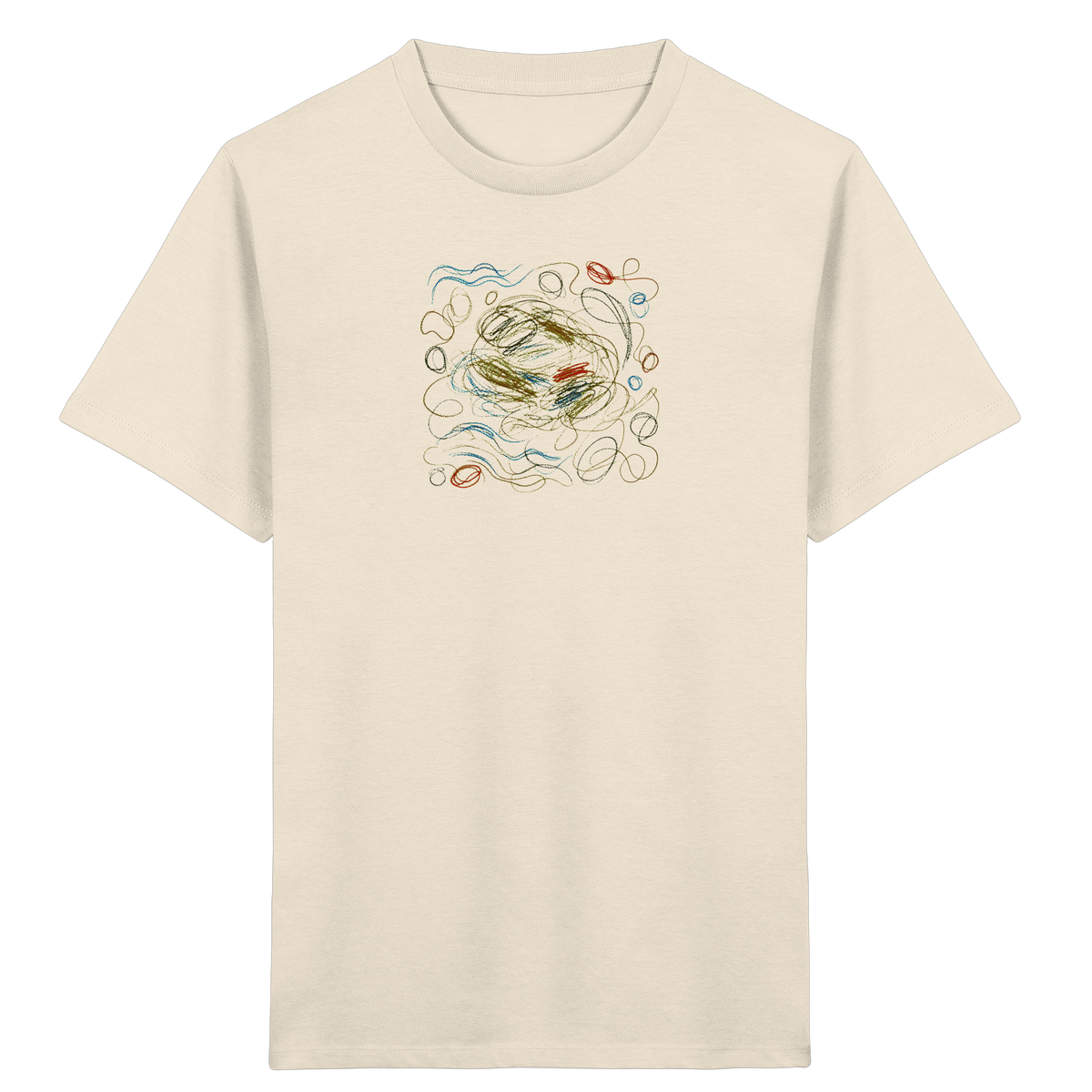 Kreatives Wachsmal-T-Shirt mit abstraktem Knäuel - Kinder Bio T-Shirt