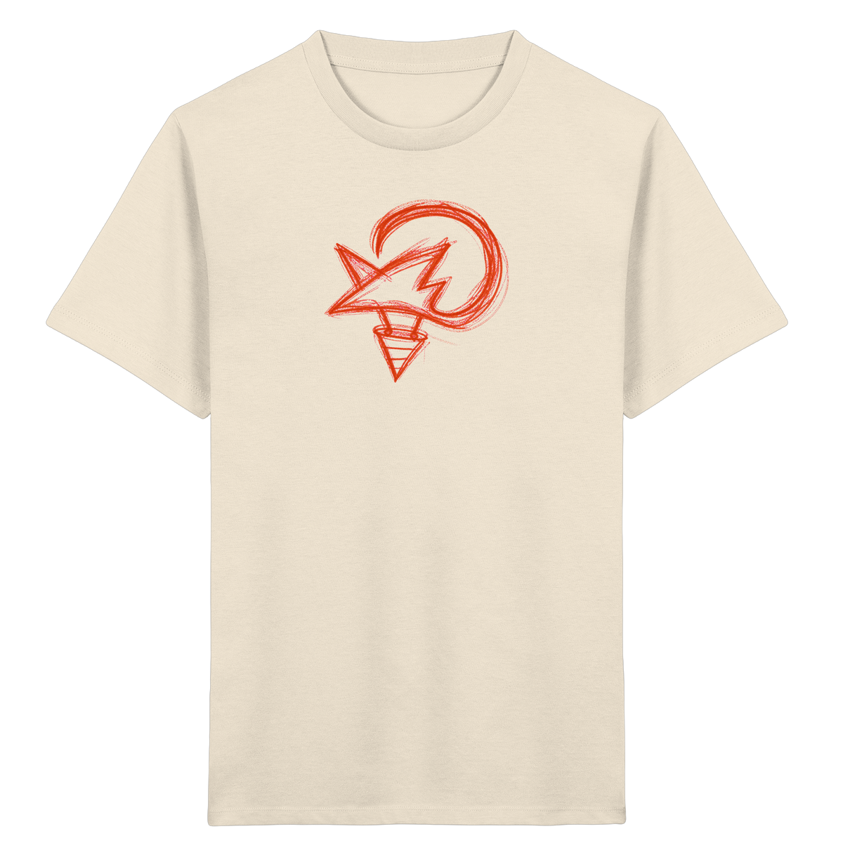 Orange Fuchsform mit Schultüte - Kinder Bio T-Shirt