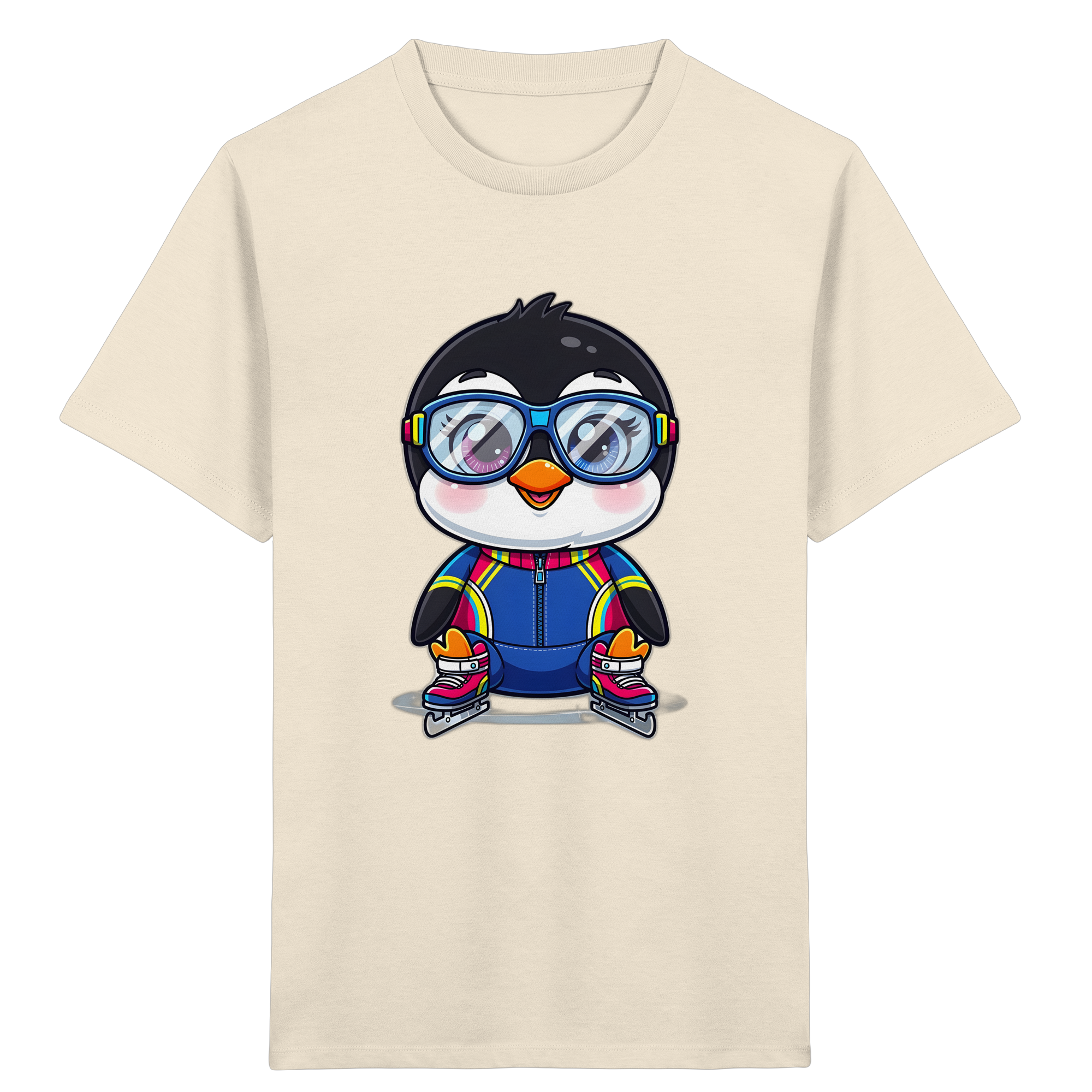 Pinguin auf Schlittschuhen Kinder-T-Shirt