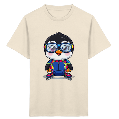 Pinguin auf Schlittschuhen – Kinder Bio-T-Shirt