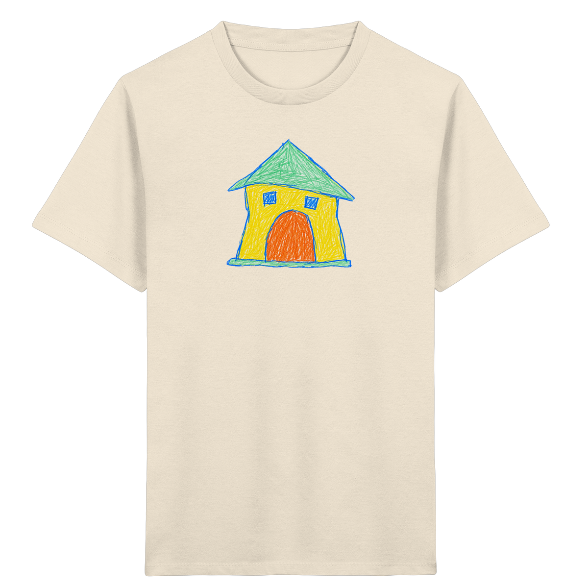 Gelbes Torhaus mit Mintdach - Kinder Bio T-Shirt
