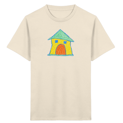 Gelbes Torhaus mit Mintdach - Kinder Bio T-Shirt