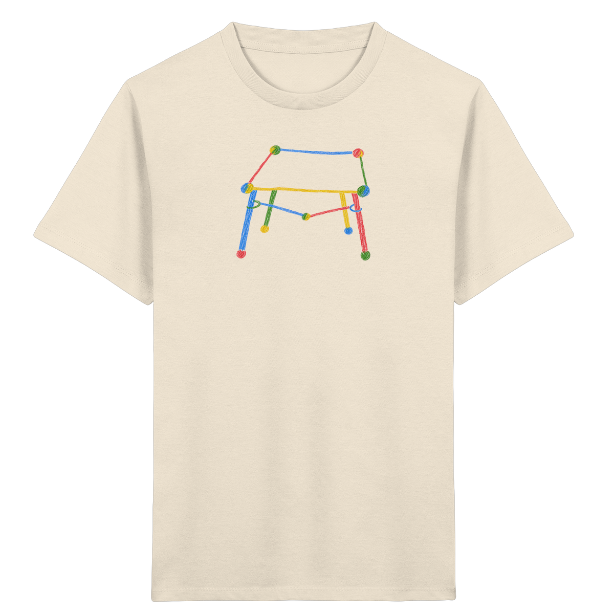 Bunter Kritzel Tisch - Kinder Bio T-Shirt