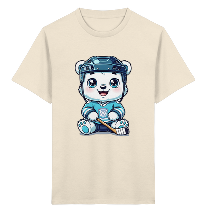 Eisbär mit Eishockeyausrüstung Kinder T-Shirt