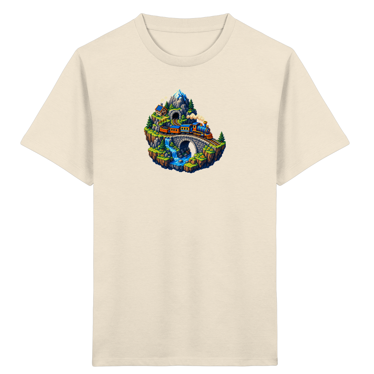 Retro Pixel Zug Abenteuer Shirt - Kinder Bio T-Shirt