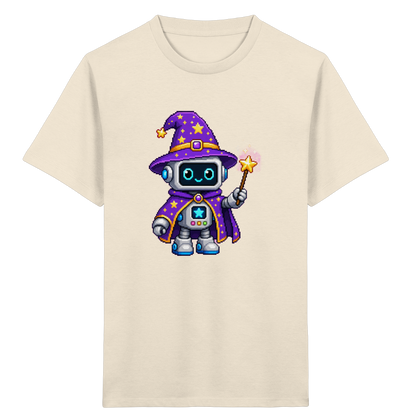 Pixel Roboter Zauberer T-Shirt: Magischer Spaß - Kinder Bio T-Shirt