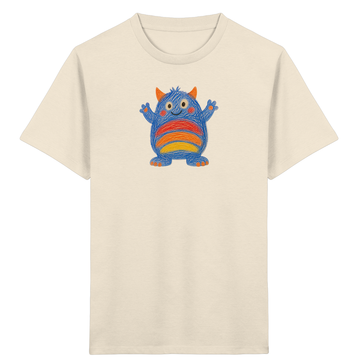 Regenbogenbauch Monster T-Shirt - Kinder Bio T-Shirt