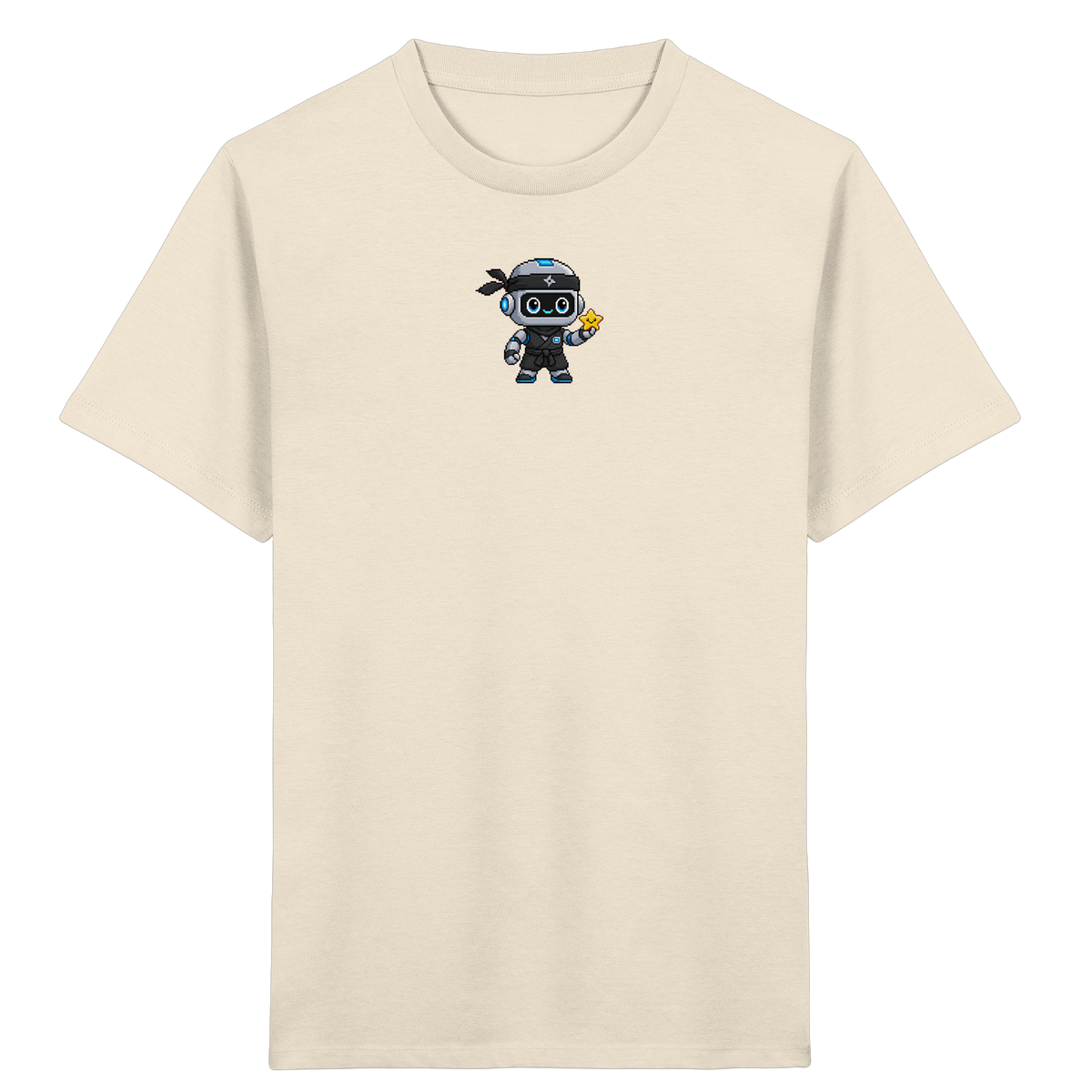 Roboter Ninja mit goldenem Stern - Kinder T-Shirt