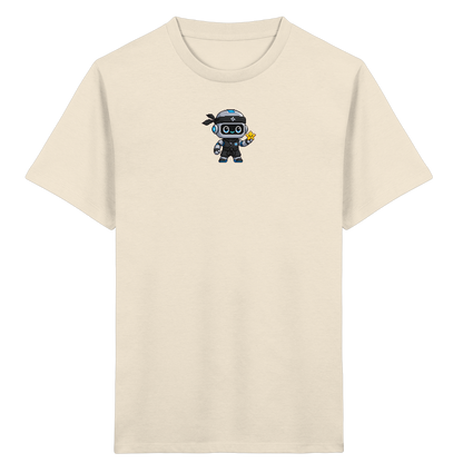 Roboter Ninja mit goldenem Stern - Kinder T-Shirt