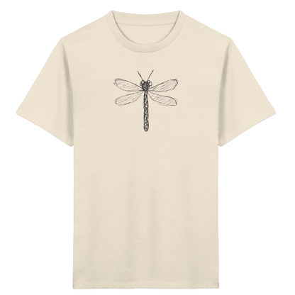 Libelle von oben gezeichnet - Kinder Bio T-Shirt