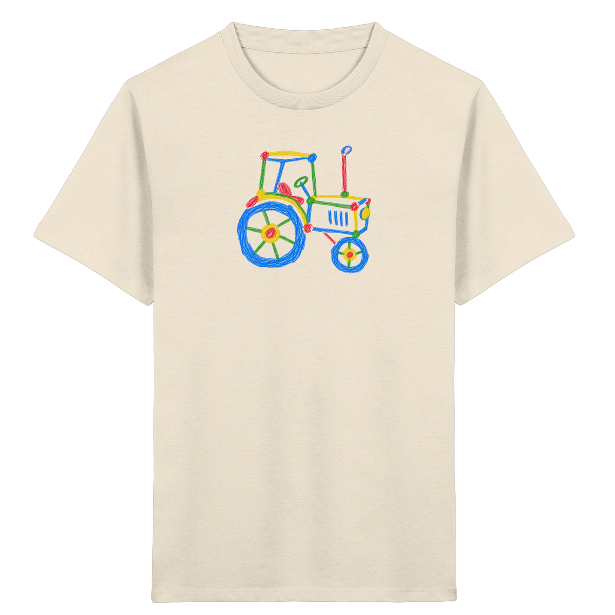 Bunter Kinder Traktor - Kinder Bio T-Shirt