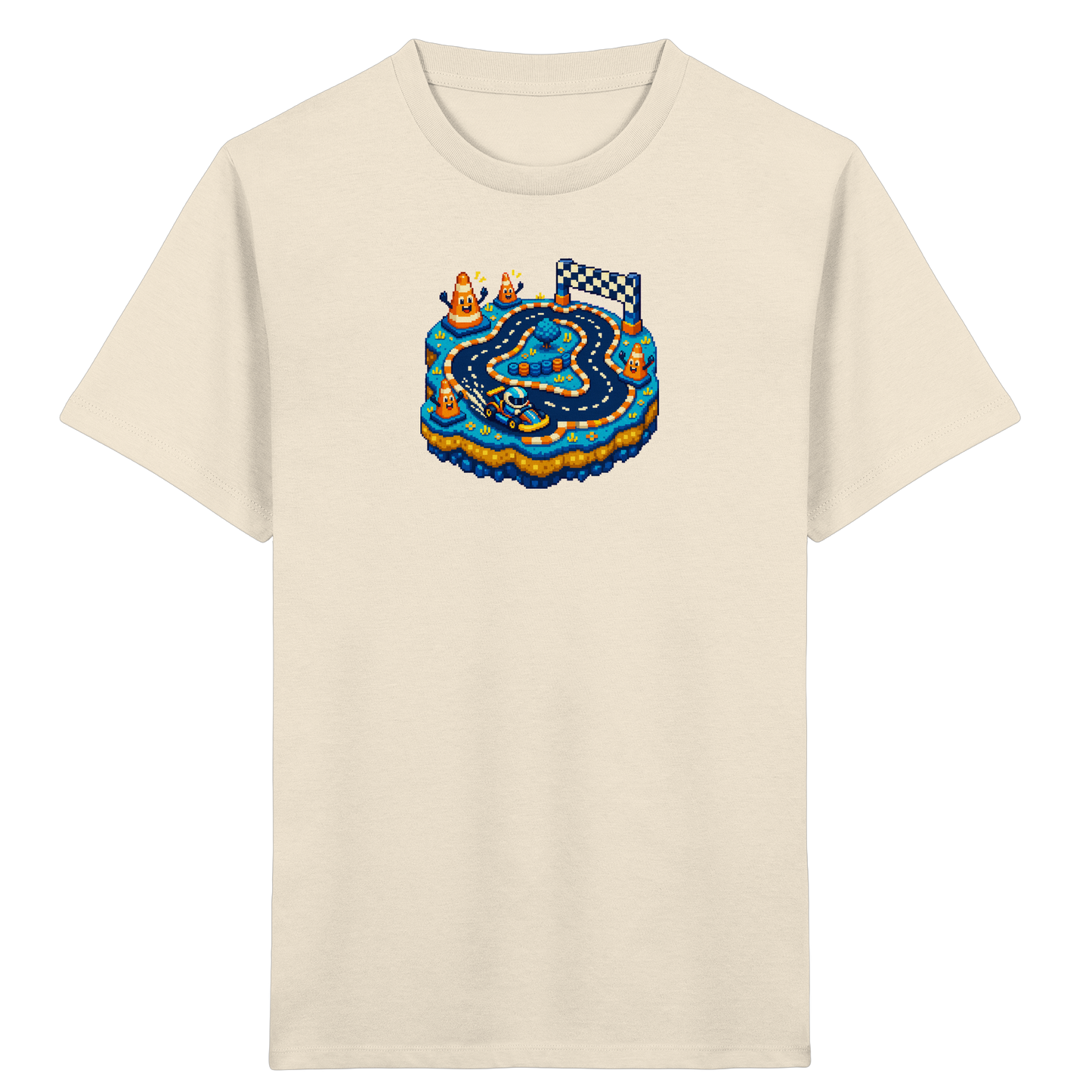 Cooles Pixel Go-Kart Rennshirt - Kinder Bio T-Shirt