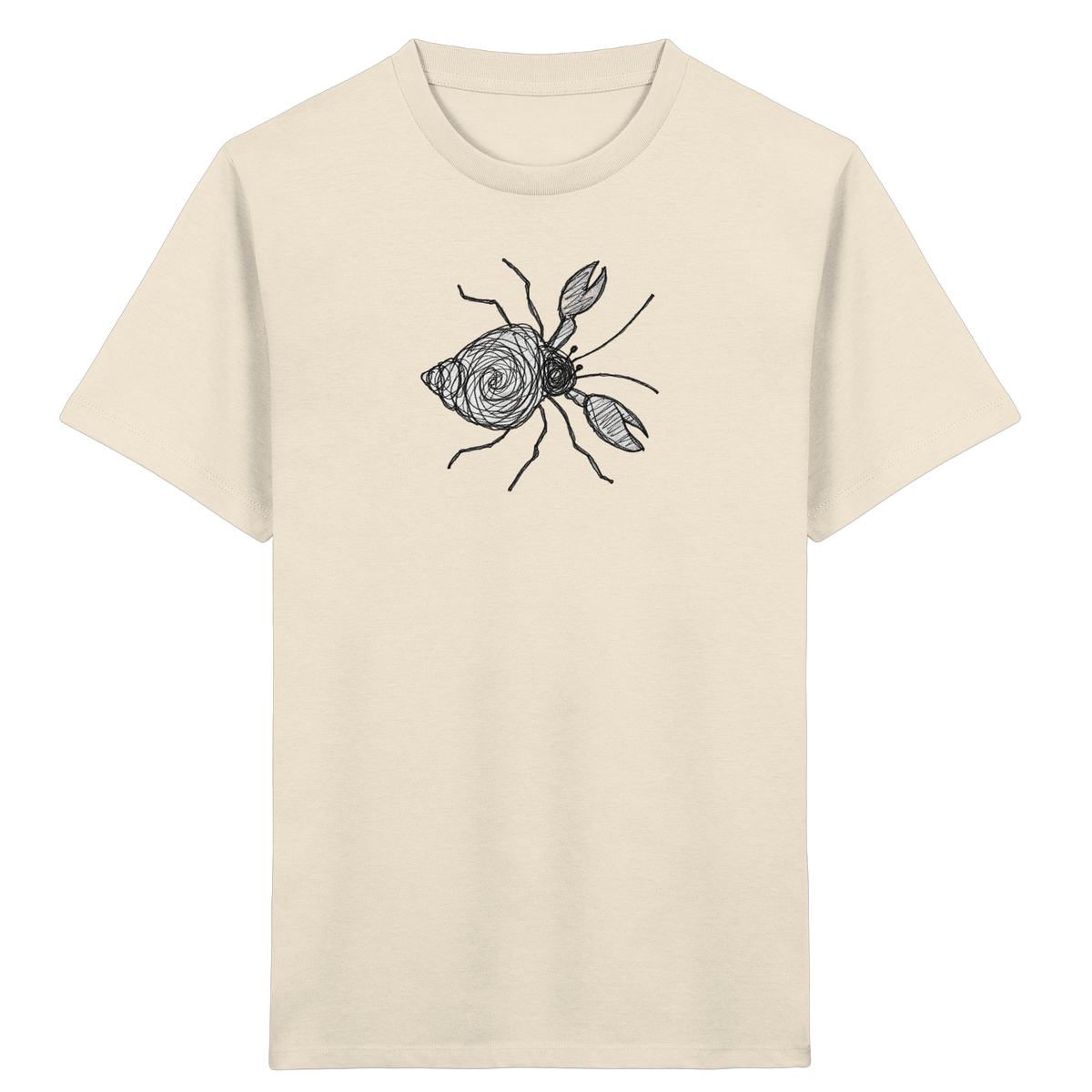 Einsiedlerkrebs von oben gezeichnet - Kinder Bio T-Shirt