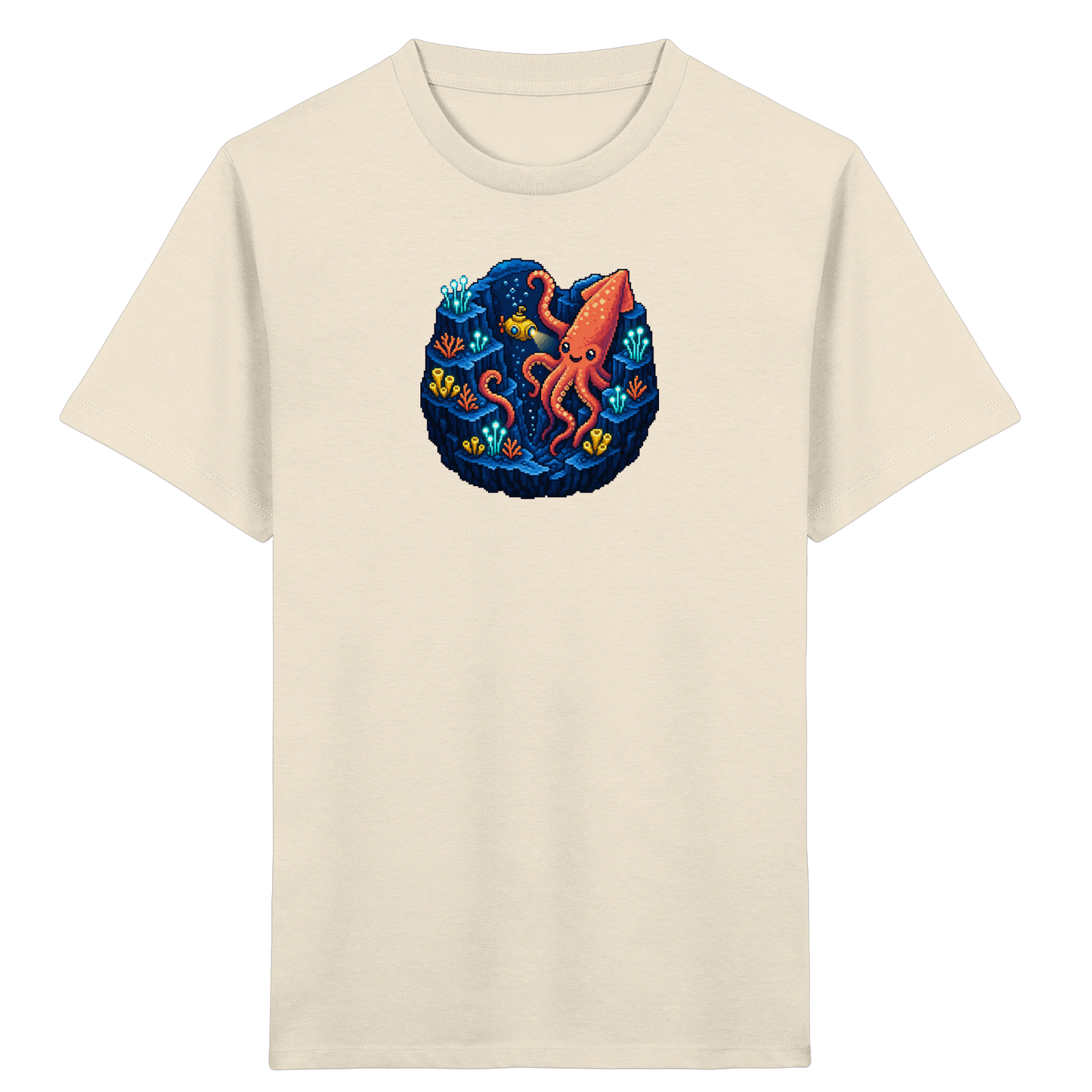 Abenteuer Tintenfisch im Retro Look - Kinder Bio T-Shirt