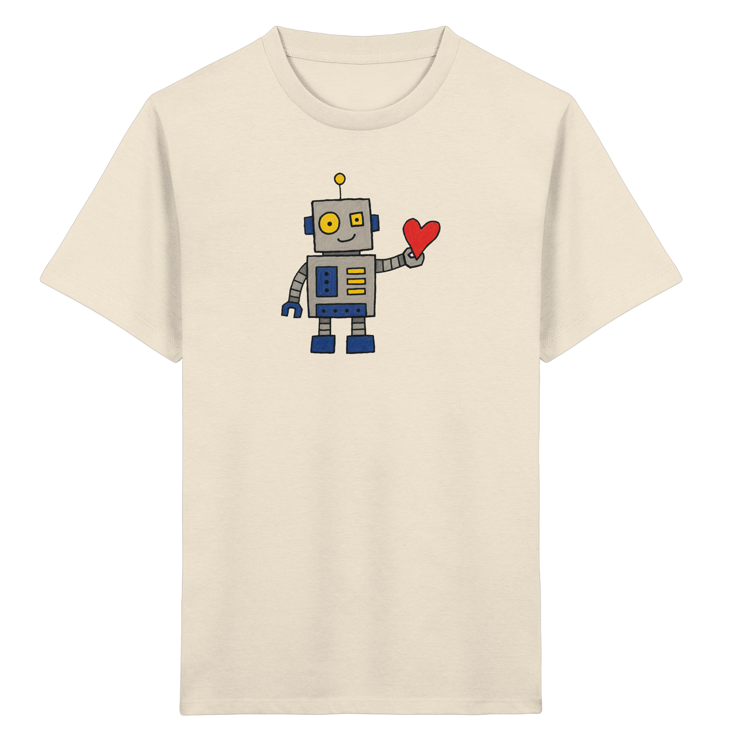 Verspieltes Roboter T-Shirt mit Herz - Kinder Bio T-Shirt